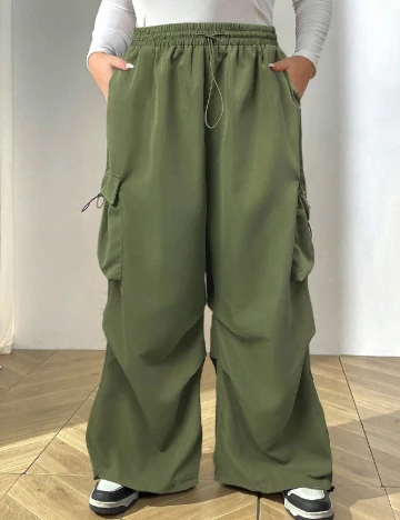 Pantaloni SHEIN CURVE, verde