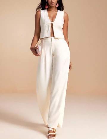 Pantaloni SHEIN, ecru