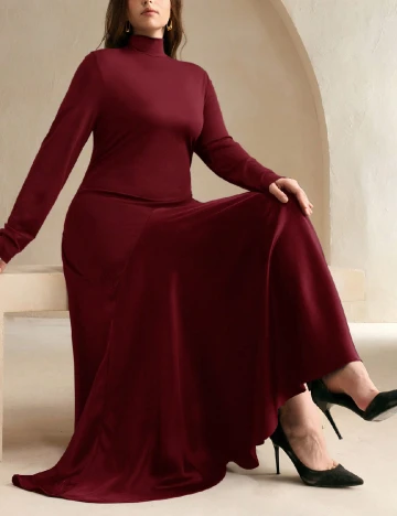 Rochie medie Anewsta Curve, visiniu