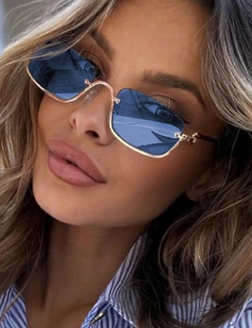 Ochelari de soare SHEIN, albastru/auriu