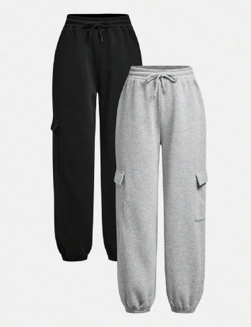 Set pantaloni Shein Kids, gri/negru