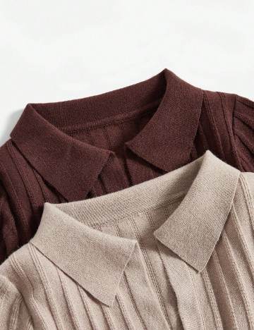 Set bluze 2 bucati SHEIN, maro/bej