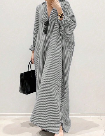 
						Rochie lunga SHEIN, alb/gri