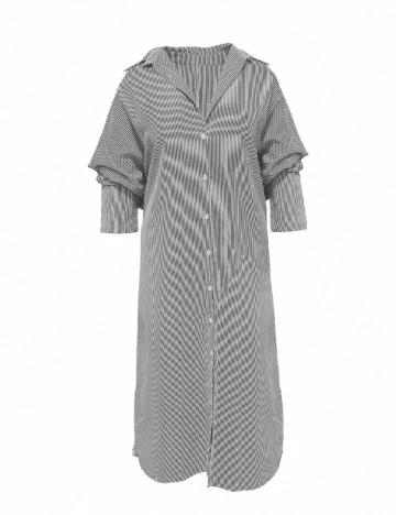 Rochie lunga SHEIN, alb/gri