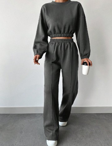 
						Compleu SHEIN, gri inchis