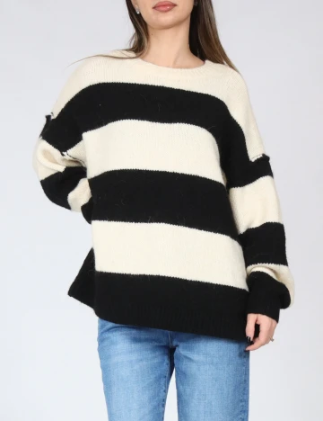 Pulover C&A, crem/negru