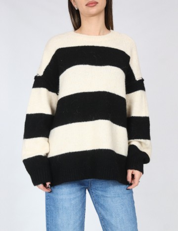 
						Pulover C&A, crem/negru