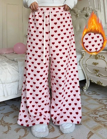 Pantaloni de pijama SHEIN CURVE, roz