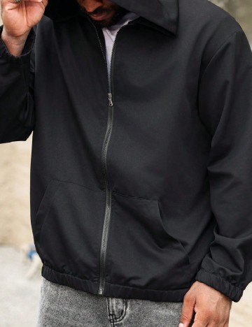 
						Jacheta SHEIN Plus Size Men, negru
