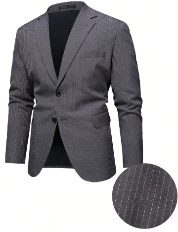 Sacou SHEIN Plus Size Men, gri inchis