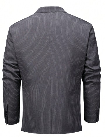 Sacou SHEIN Plus Size Men, gri inchis