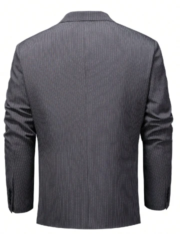 Sacou SHEIN Plus Size Men, gri inchis