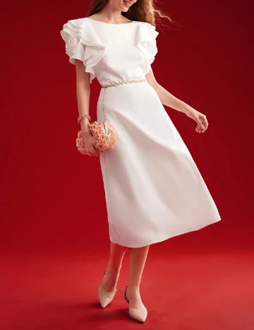 Rochie medie MOTF, alb