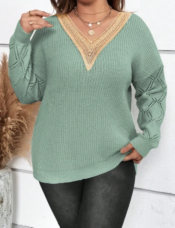 Bluza SHEIN CURVE, verde