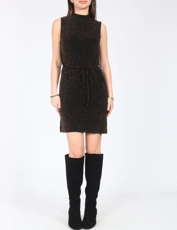 Rochie scurta Bershka, auriu/negru