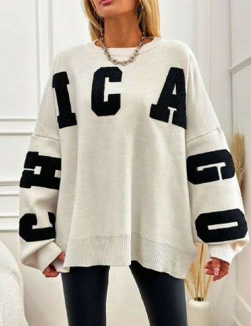 
						Bluza Oversize SHEIN, ecru