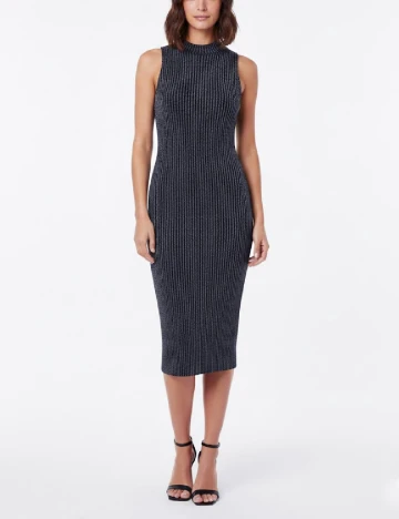 Rochie medie Bershka, albastru/argintiu