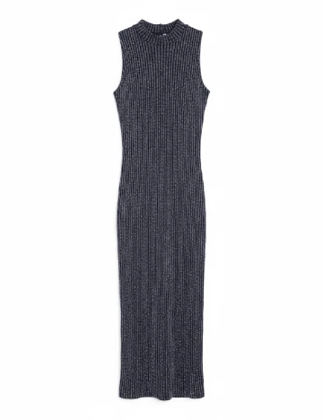 Rochie medie Bershka, albastru/argintiu