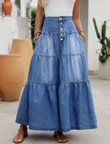 
						Fusta SHEIN, albastru