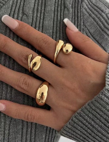 
						Set Inele 3 bucati SHEIN, auriu