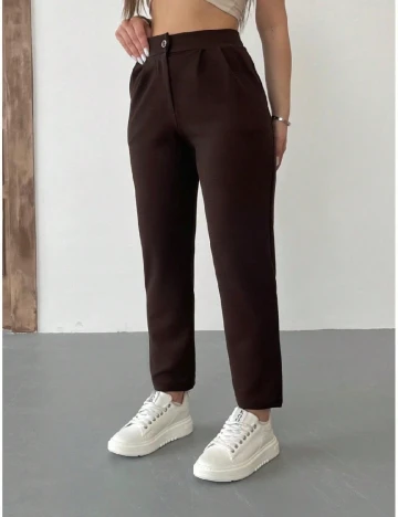 Pantaloni SHEIN CURVE, maro