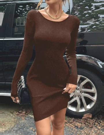 Rochie scurta SHEIN, maro