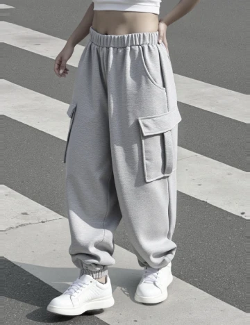 Pantaloni Shein Kids, gri