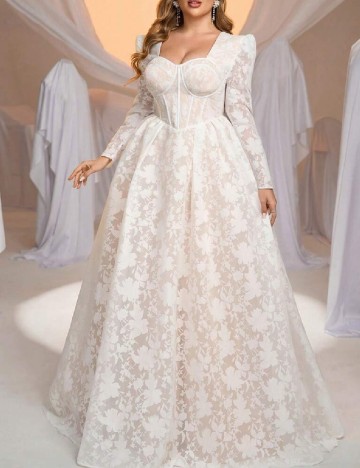 
						Rochie lunga SHEIN CURVE, alb