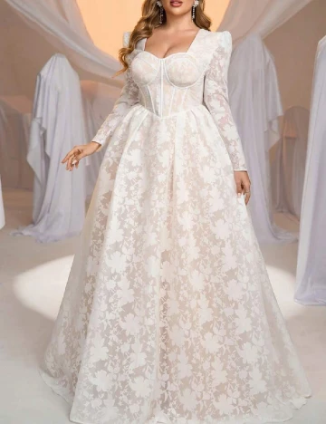 Rochie lunga SHEIN CURVE, alb