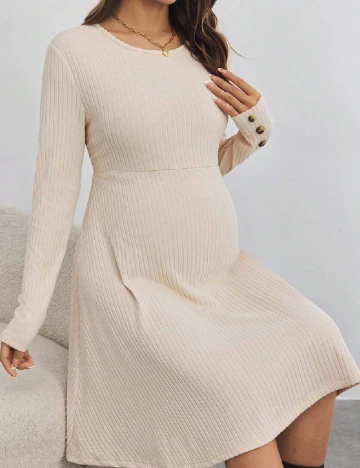 Rochie scurta SHEIN Maternity, crem