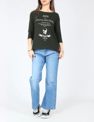 Bluza Zara, verde/negru