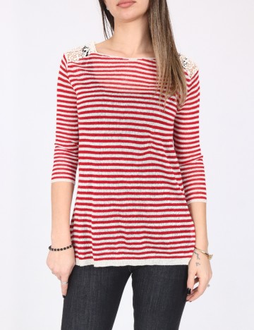 
						Bluza Zara, alb/rosu