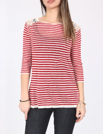 Bluza Zara, alb/rosu