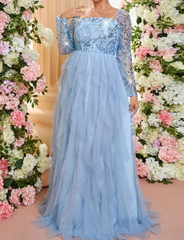 Rochie lunga SHEIN CURVE, albastru