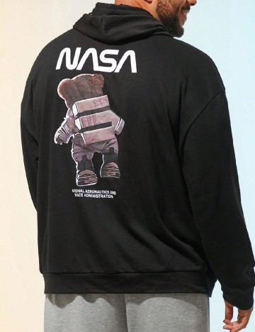 Hanorac SHEIN Plus Size Men, negru