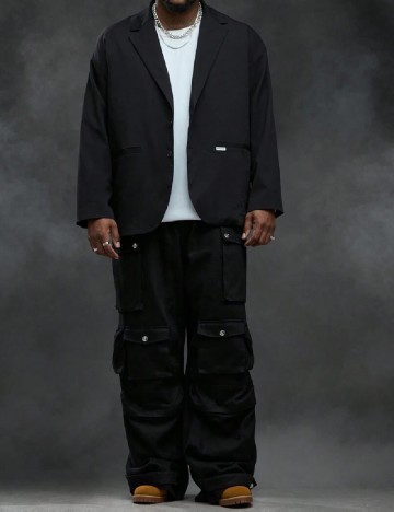 
						Sacou SHEIN Plus Size Men, negru