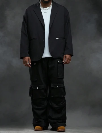 Sacou SHEIN Plus Size Men, negru