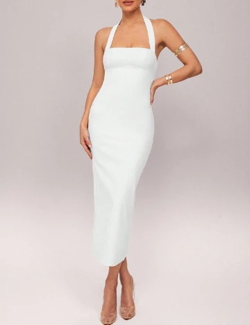 Rochie lunga Silquee, alb