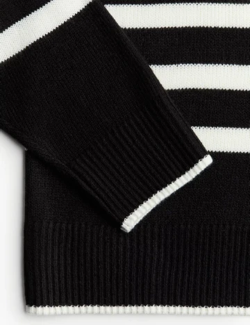 Bluza Oversize H&M, negru/alb