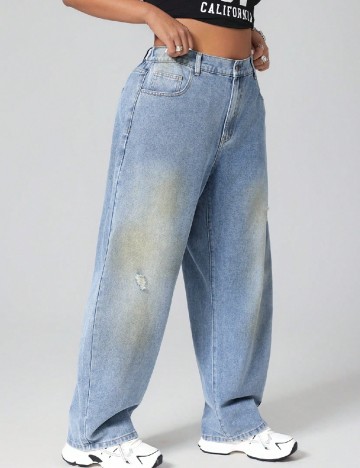 
						Blugi SHEIN CURVE, albastru