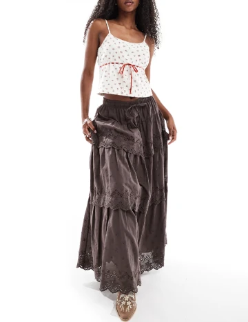 Fusta DAISY STREET, maro inchis