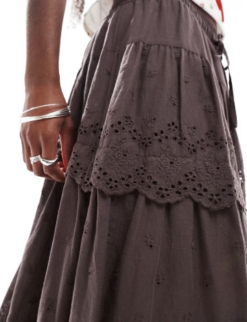 Fusta DAISY STREET, maro inchis