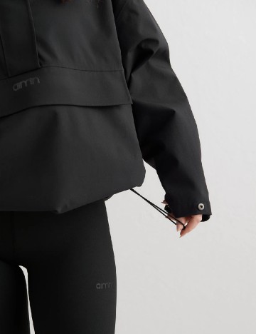 Geaca impermeabila oversize Aimn, negru