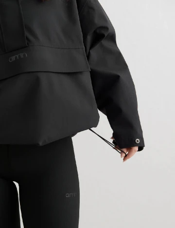 Geaca impermeabila oversize Aimn, negru