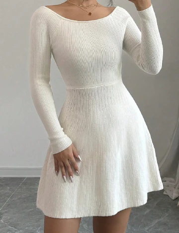 Rochie scurta SHEIN, ecru