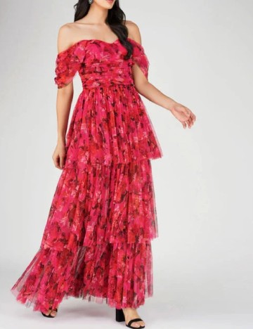 Rochie lunga LACE & BEADS, roz