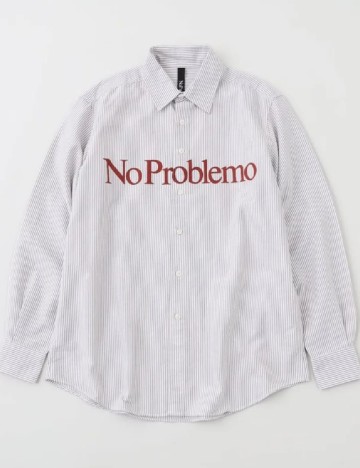 
						Camasa No Problemo, alb/maro