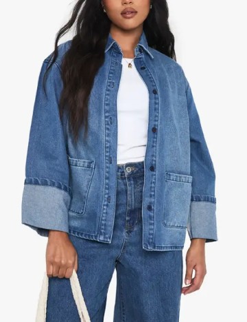 
						Jacheta Boohoo Plus Size, albastru