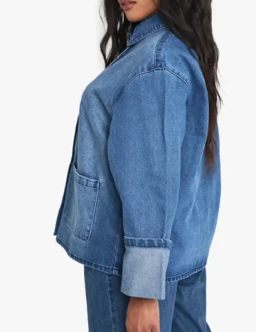 Jacheta Boohoo Plus Size, albastru