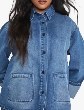 Jacheta Boohoo Plus Size, albastru